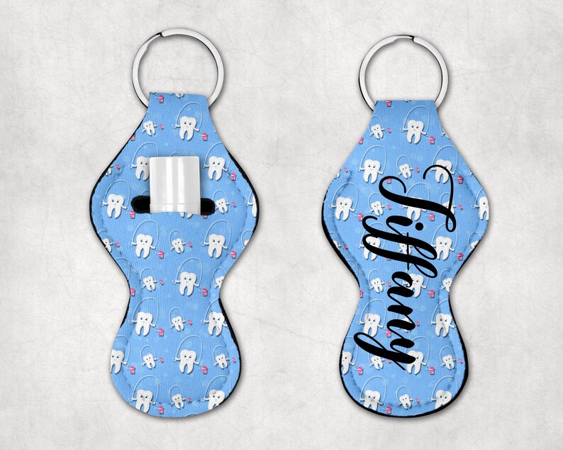 Dentist Gift Lip Balm Keychain Dental Hygienist Gift Holder Tooth Chapstick Holder