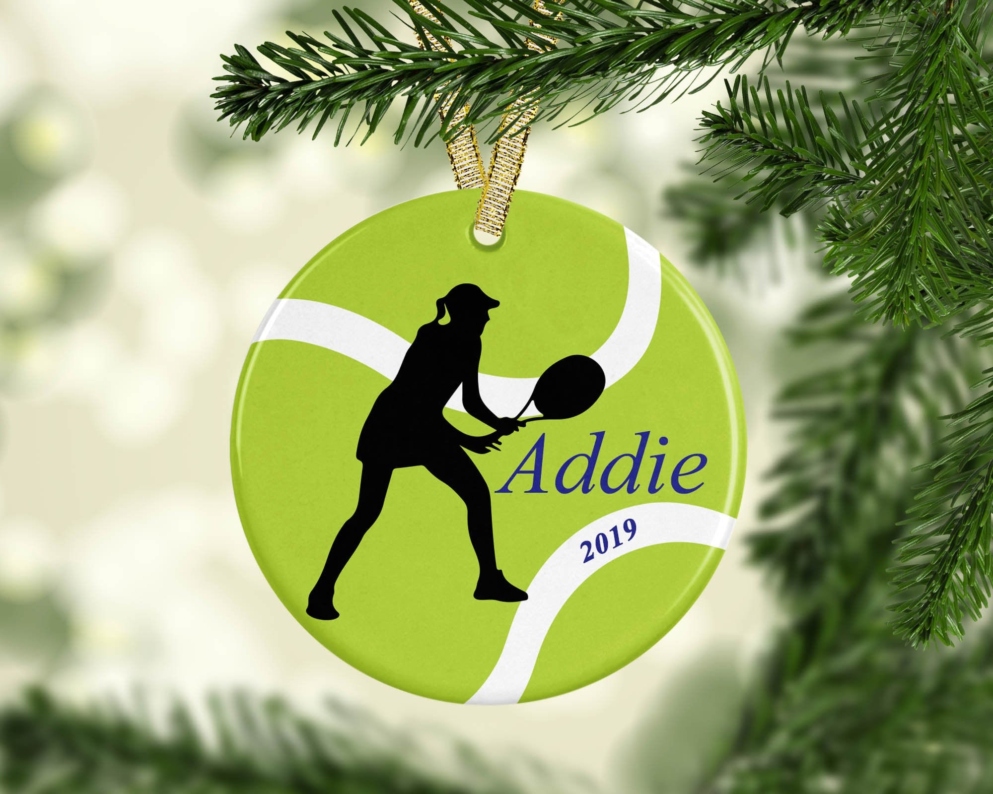 Tennis Ornament Tennis Christmas Ornament Tennis Player Etsy