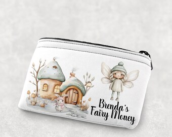 Personalized Fairy Change Purse, Personalized Card Pouch, Personalized Fairy Small Wallet, Kids Coin Purse,  Fairy Lover Gift, Coin Purse