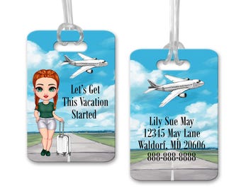 Personalized Luggage Tag, Custom Travel Bag Tag, Girls Trip, Gift for Traveler