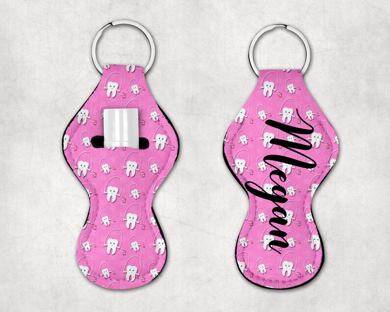 Dentist Gift Lip Balm Keychain Dental Hygienist Gift Holder Tooth Chapstick Holder