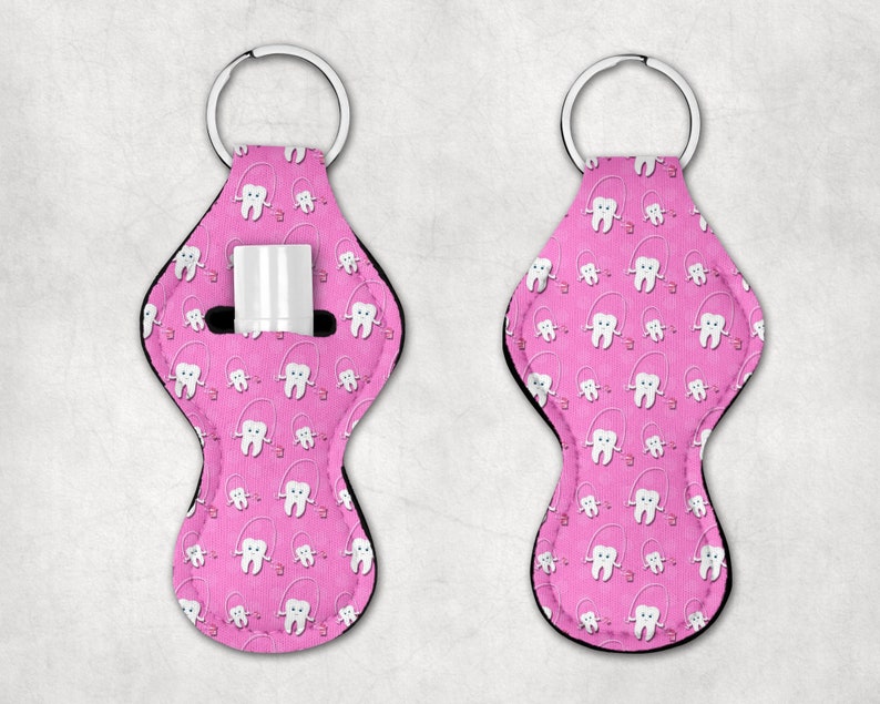 Dentist Gift Lip Balm Keychain Dental Hygienist Gift Holder Tooth Chapstick Holder