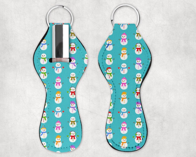 Snowman Lip Balm Keychain Stocking Stuff Christmas Snowman Chapstick Holder Christmas Party Favors Personalized Gift