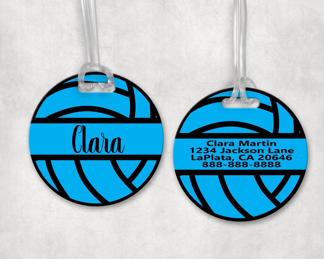 Volleyball Bag Tag, Personalized Volleyball Tag, Custom Sports Bag Tag