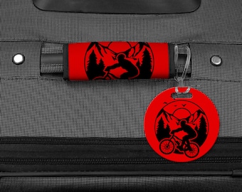 Mountain Bike Bag Tag, Personalized Luggage Tag, Gift For Mountain Biker, Cyclist Gift, Sports Team Gift, Bicycle Back Pack Tag, Bike Tag