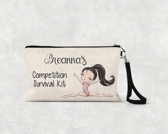 Gymnast Makeup Bag,  Personalized Gymnastic Gift, Zippered Cosmetic Bag, Gift For Gymnast, Custom Makeup Bag, Gymnastic Team Gift