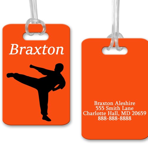 Karate Girl Gift Glitter Bag Tag Personalized Bag Tag Etsy