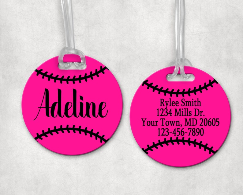 Softball Bag Tag Personalized Softball Tag Personalized Tags Etsy