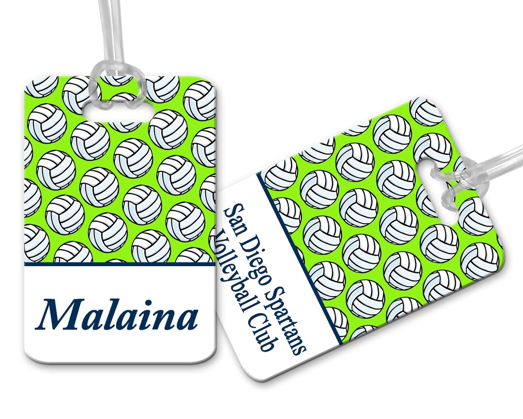 Volleyball Bag Tag Personalized Bag Tag Backpack Tag Sports Etsy