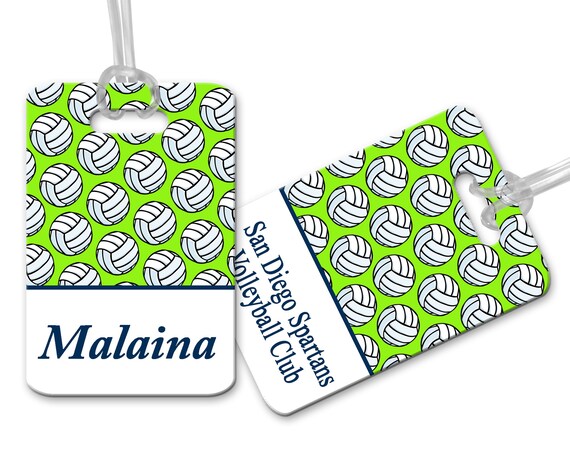 Volleyball Bag Tag Personalized Bag Tag Backpack Tag Sports - Etsy