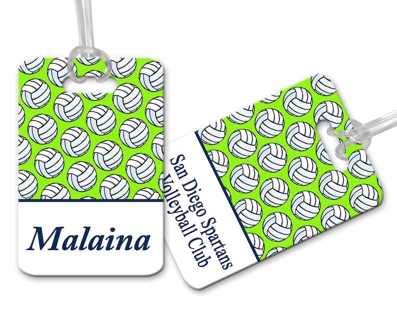Volleyball Bag Tag Personalized Bag Tag Backpack Tag Sports Etsy