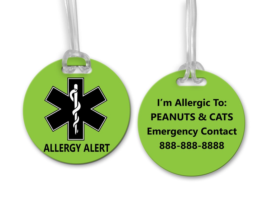 Medical Alert Bag Tag, Personalized Medical ID Tag, Custom Medical Tag