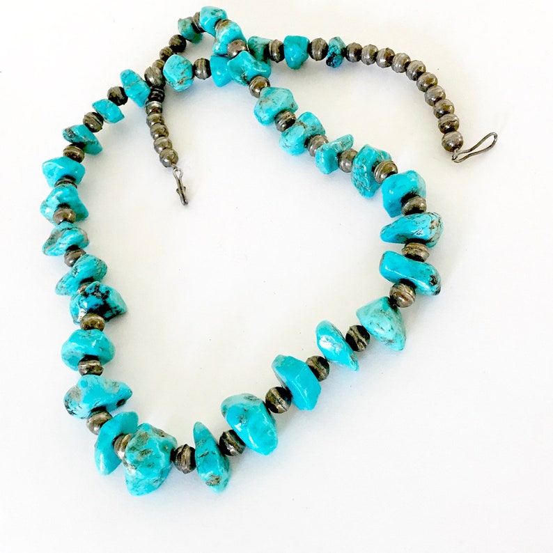 Vintage Navajo Pearl Kingman Turquoise Necklace Old Pawn Mid - Etsy