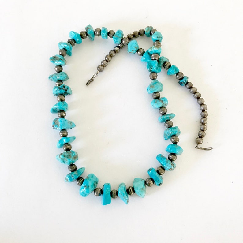 Vintage Navajo Pearl Kingman Turquoise Necklace Old Pawn Mid - Etsy