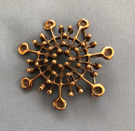Vintage Norway Modern Norwegian Jewellery Bronze Pendant Necklace by Knut Paulsen Mix Technique 1970s