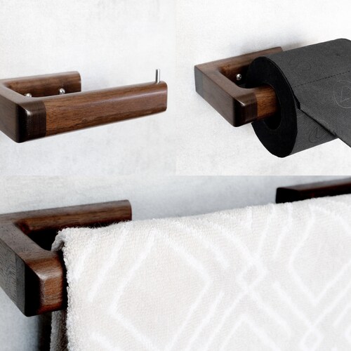 Copper Toilet Roll Holder & Towel Rail Set Etsy