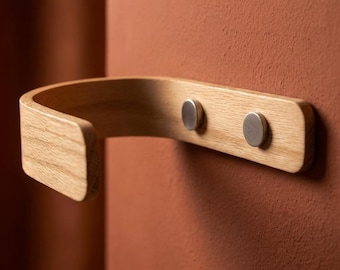 Curtain Holdbacks, Oak Wooden Tie Backs, Curtain Holders, Home Decor, Chrome Fittings