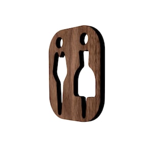 Elegant Walnut Restroom Toilet Door/Wall Sign Plaque - Male Female Symbols Self-Adhesive, Homes and Businesses - Bathroom, WC, Cloakroom