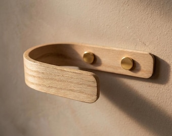 Curtain Holdbacks, Oak TieBacks, Wooden Curtain Pull Backs, Interior Design, Brass Fittings