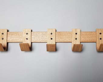 PORTE-MANTEAU DESIGN - Moderne - Design nordique - Design en bois courbé - Élégant - Décoration d'intérieur - Crochets muraux de rangement - Chêne