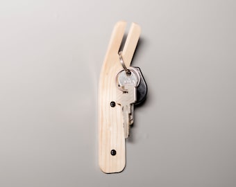 Crochet mural minimaliste pour clés, rangement pour clés, porte-clés polyvalent en frêne