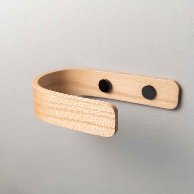 Oak Curtain Tie Back Holdbacks With Modern Brass Decorative Etsy