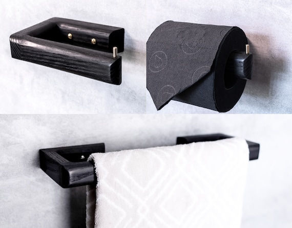 Paper Rack Matte Black Portable Simple Bathroom Roll Holder Toilet Storager 