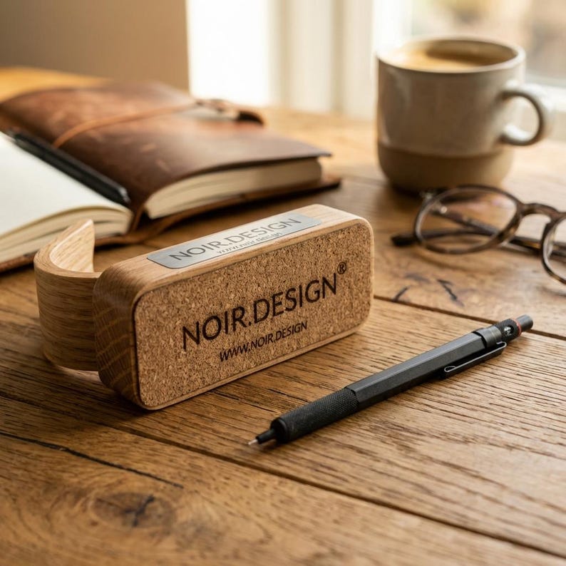 oak pen stand with premium gloss finish