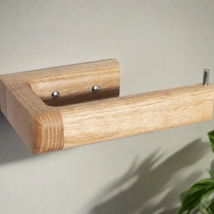 Porta rotolo di carta igienica in rovere - Accessori per il bagno - Decorazioni in legno - Bagno di servizio