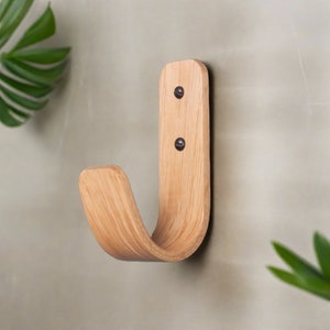 Curved Wooden Wall Coat Hooks image 1
