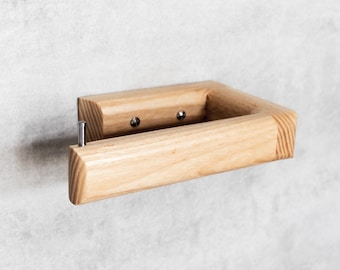 Modern Toilet Roll Holder Right Hand Wooden Bathroom Décor Paper Storage