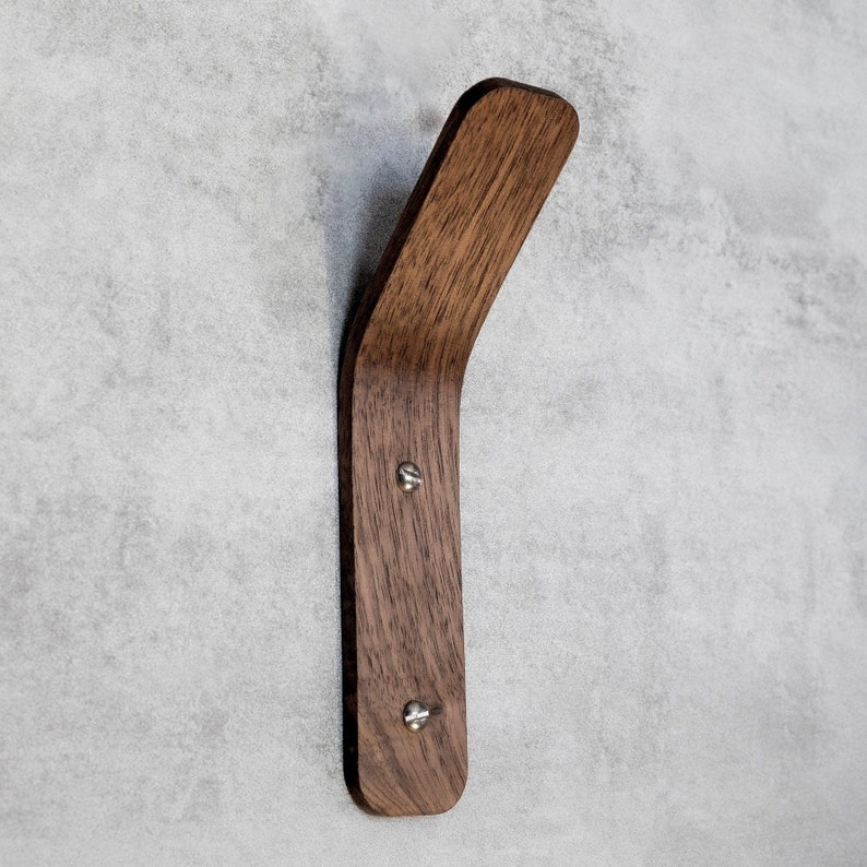 Decorative Heavy Duty Wall Hooks For Towels Coats Scarfs and Clothes Made from Walnut image 1