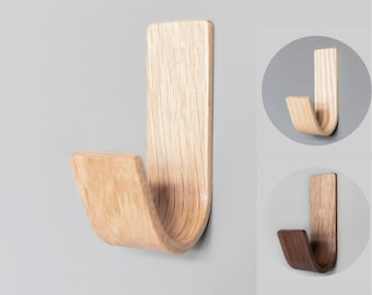 Adhésifs muraux en bois en bois, 1 kg de poids, design moderne | Solution de stockage sans dommage | Torchons, chapeaux et vêtements légers