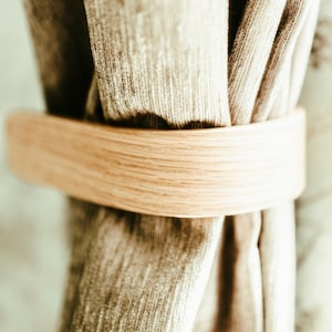Oak Curtain Holdbacks Tie Backs - Home Window Accessories - Stays - Pull Backs - Handcrafted Decorative Wood- Elegant Home Décor
