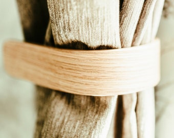 Oak Curtain Holdbacks Tie Backs - Home Window Accessories - Stays - Pull Backs - Handcrafted Decorative Wood- Elegant Home Décor