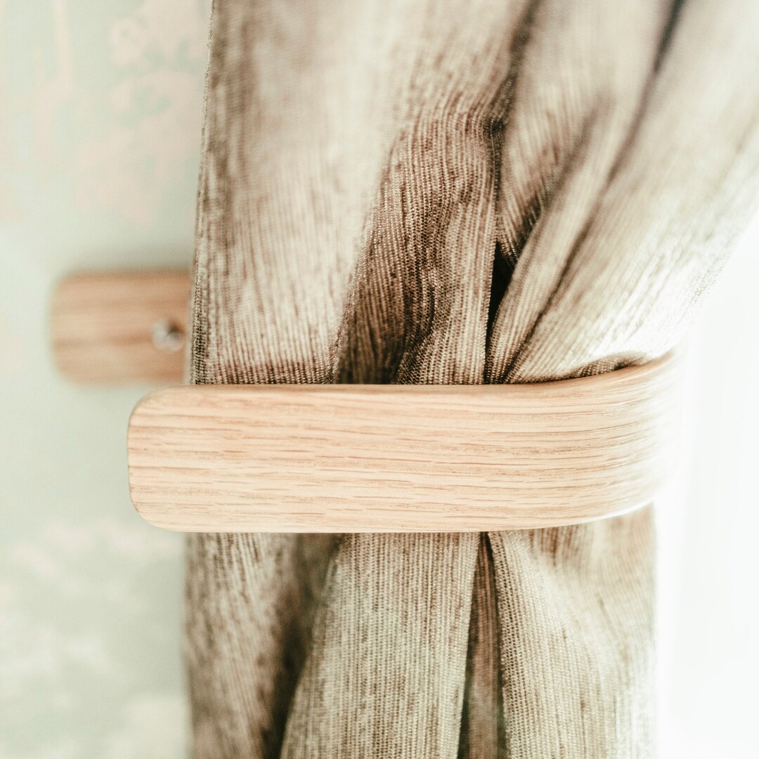 Premium Luxury Curtain Holdbacks Tie Backs Oak Home Window Accessories Handcrafted Decorative