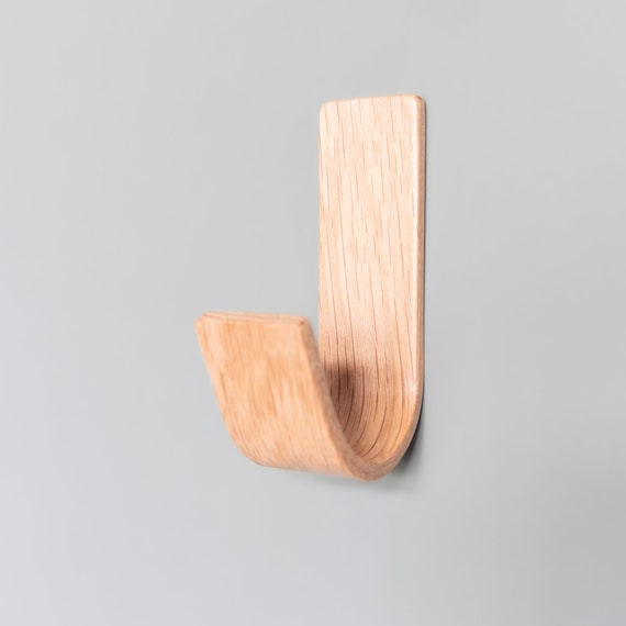 Adhesive Wooden Wall Hooks 1kg Hold Weight Modern Design Damage Free Storage  Solution Tea Towels Hats and Light Garments 