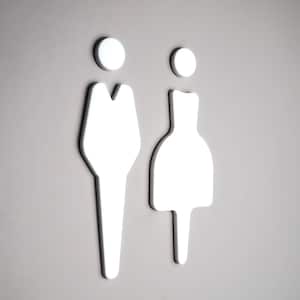 Elegant wit toiletbord voor mannen en vrouwen, steentextuur acryl