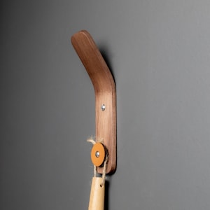 Walnut Wall Hooks with Leather Accent: Modern Entryway Storage