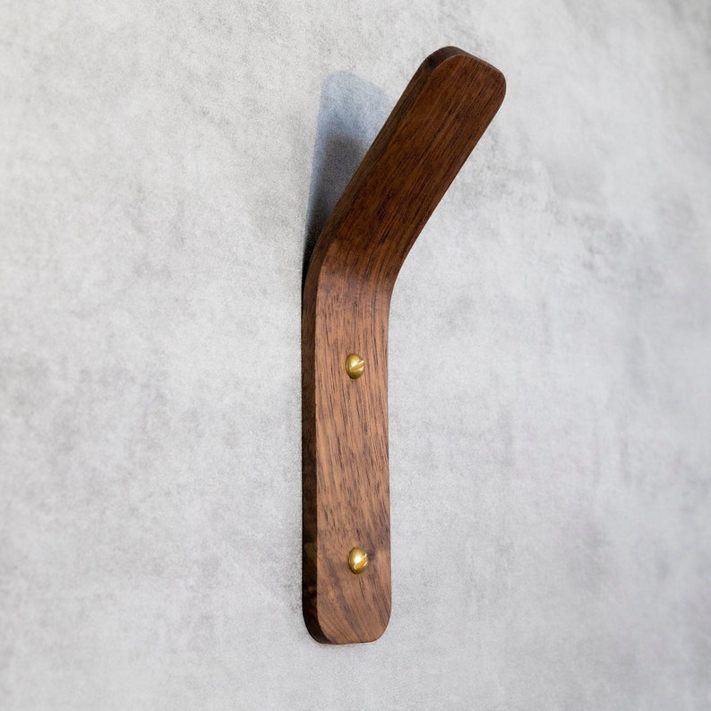 Decorative Heavy Duty Wall Hooks For Towels Coats Scarfs and Clothes Made from Walnut image 3