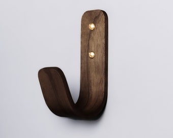 Coat Wall Hooks Multipurpose hangers for Bags Hats Walnut Wooden