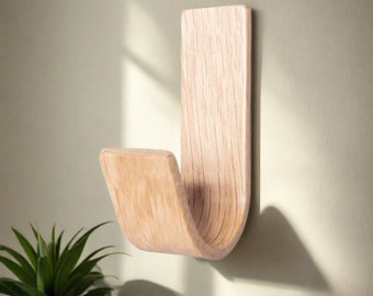 Selbstklebende Wandhaken aus Holz, 1 kg Haltegewicht, modernes Design | Schadensfreie Aufbewahrungslösung | Geschirrtücher, Hüte und leichte Kleidungsstücke