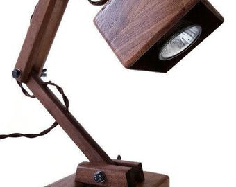 Luxurious Adjustable Lamp handcrafted from walnut