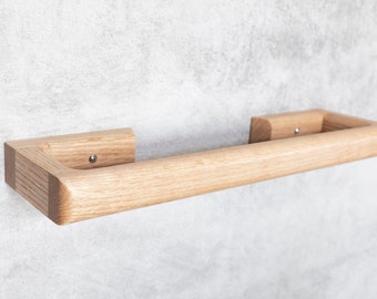 Oak Towel Bar Rail - Towel Rack Holder - Bathroom Furniture Nordic Design