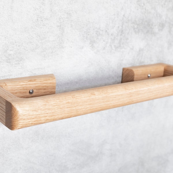 Oak Towel Bar Rail - Towel Rack Holder - Bathroom Furniture Nordic Design