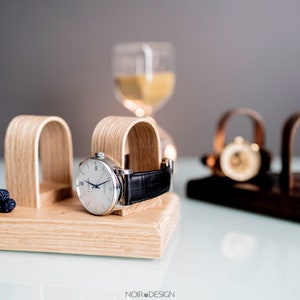 Support de montre de luxe pour 2 montres Cadeau d'anniversaire personnalisé pour lui et les pères image 3