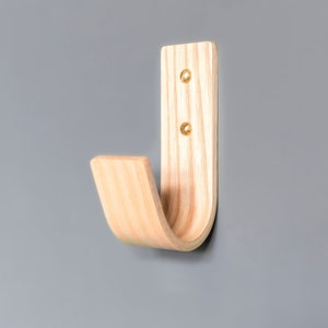 Coat J Coat Hooks Hardwood Wall Hooks Available in Walnut Oak and Ash Ash - Brass