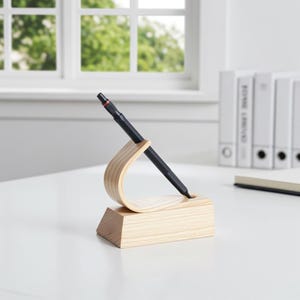 Expositor de lujo para bolígrafos de madera: accesorio de escritorio de madera de fresno americano imagen 6