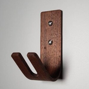 Key Hooks Storage Hooks Dog leash storage Multipurpose Entryway Key Mount Walnut Hardwood image 3