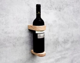 Vino | Oak Wine Bottle Wall Mount Storage | Kitchen Storage | Gifts for Him | Gifts for Her